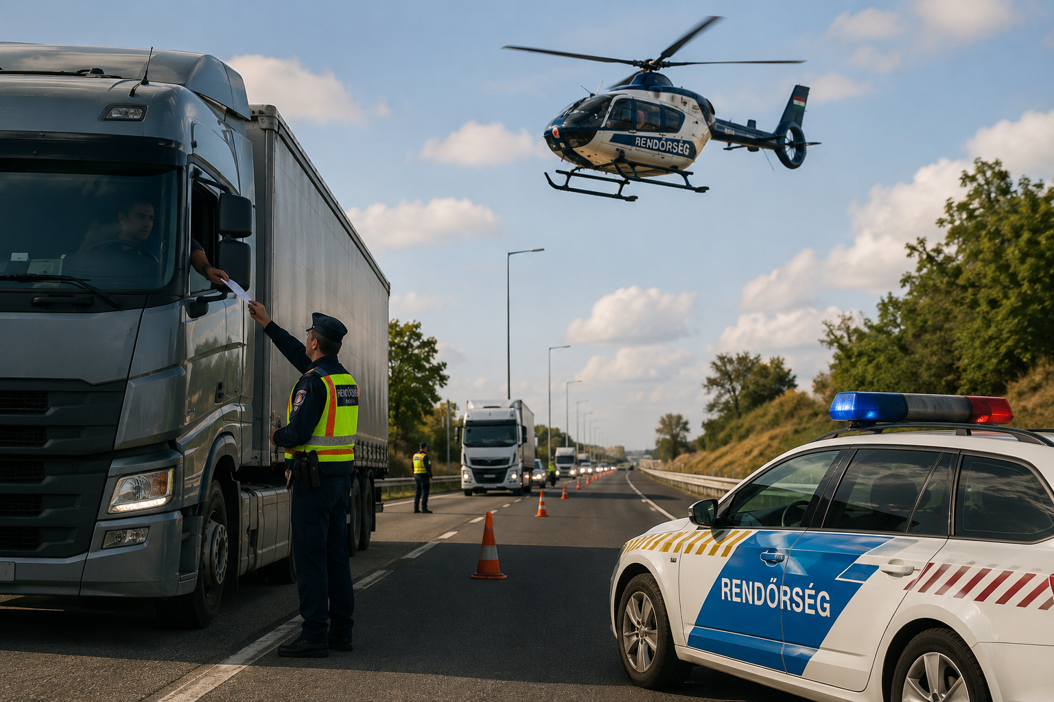 Indokoltak a helikopteres ellenőrzések a kamionoknál? A közlekedésbiztonság vagy a túlzott szigor a fontosabb?